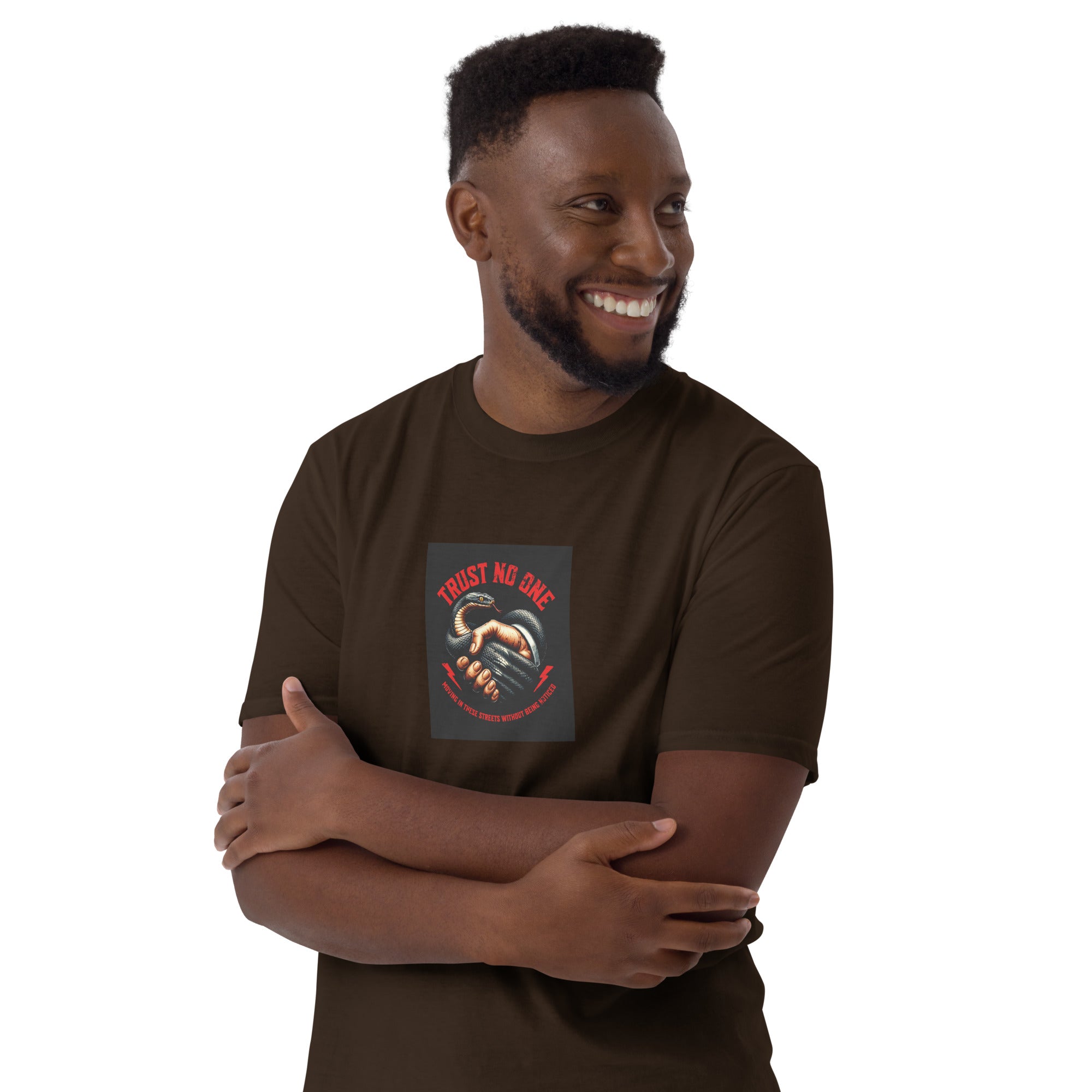 Dark chocolate unisex T-shirt with square &