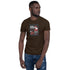 Dark chocolate unisex short-sleeve T-shirt with front square graphic print