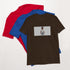 Dark chocolate unisex short-sleeve T-shirt with centered rectangular graphic