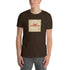 America Is A Scam T-shirt, dark chocolate, front graphic print