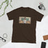 Dark chocolate short-sleeve graphic tee with centered photo-style print