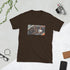 Graphic tee in dark brown with rectangular photo-style front print
