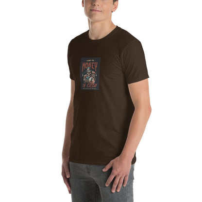 Dark chocolate unisex T-shirt, front graphic logo centered on chest