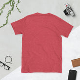 Red streetwear tee, plain back view