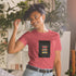 Unisex T-shirt, heather red, short sleeves and square logo graphic on chest