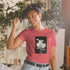 Heather red unisex T-shirt with short sleeves and &