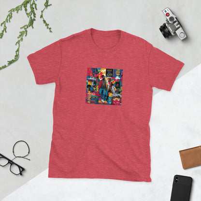 Heather Red unisex T-shirt, short sleeves, front graphic print