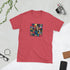 Heather Red unisex T-shirt, short sleeves, front graphic print