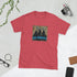 Red crew-neck graphic tee with square front print