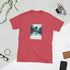 Red graphic streetwear tee with alien logo print on the chest
