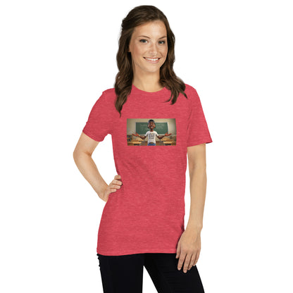 Rotes Unisex-T-Shirt mit Frontfoto-Print