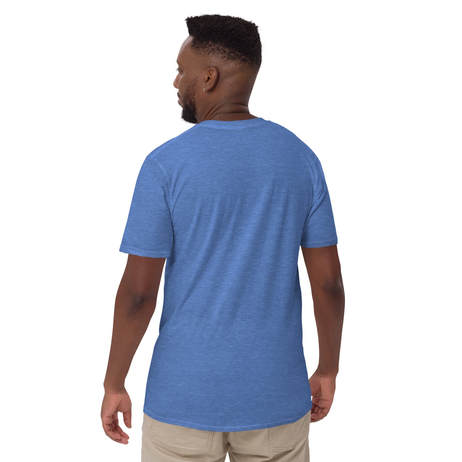 Blue unisex T-shirt, back view