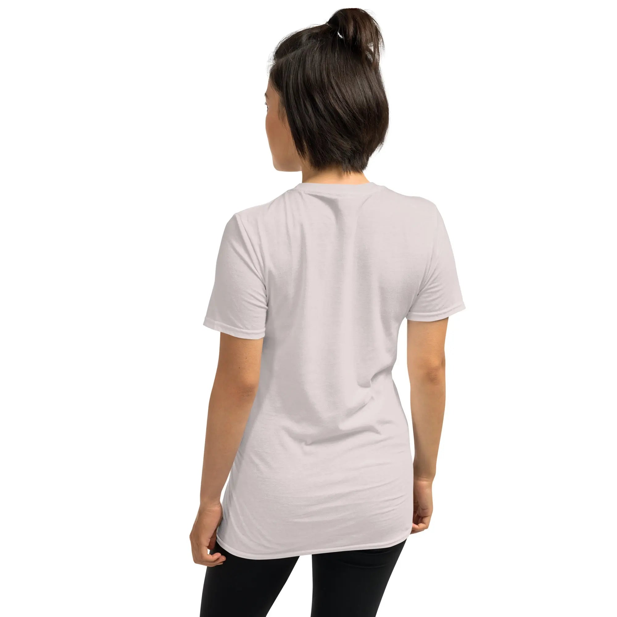Light pink unisex T-shirt, back view, short sleeves, plain back