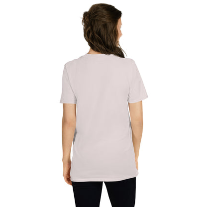 Unisex-T-Shirt rosa, Rundhalsausschnitt, Rückansicht