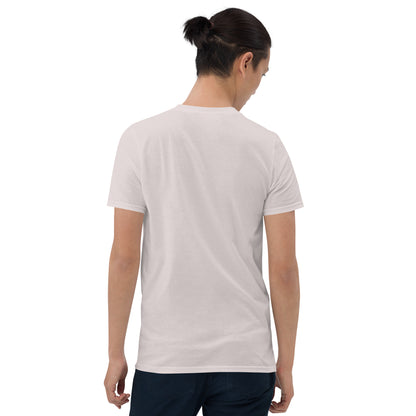 Unisex short-sleeve t-shirt, white, back view