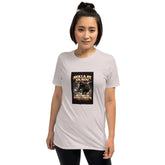 Unisex T-shirt, pale pink, crew neck, short sleeves, square chest graphic