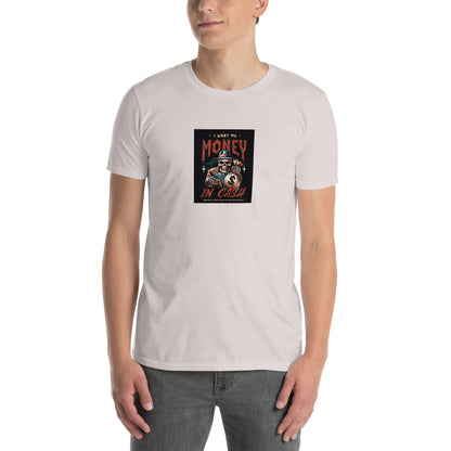 Natural short-sleeve unisex T-shirt with front “Money in Cash” graphic print