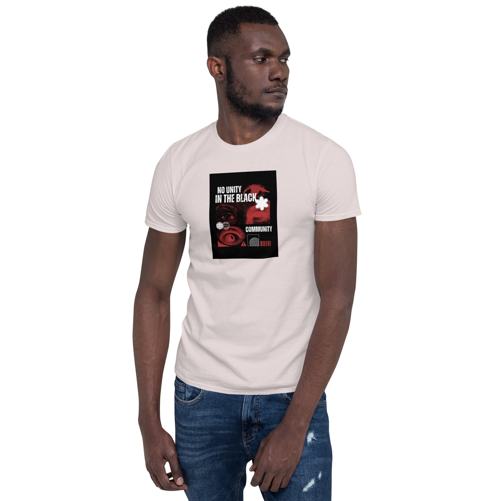 Natural unisex short-sleeve T-shirt with front graphic print