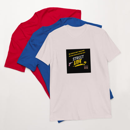 Street Life unisex T-shirt in white with “Street Life” chest print graphic