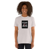 White unisex short-sleeve T-shirt with front logo graphic