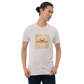 Unisex light graphic tee with square America print on the chest