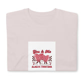 Light pink graphic tee with heart mice &