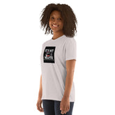 Light gray unisex short-sleeve T-shirt with front logo graphic