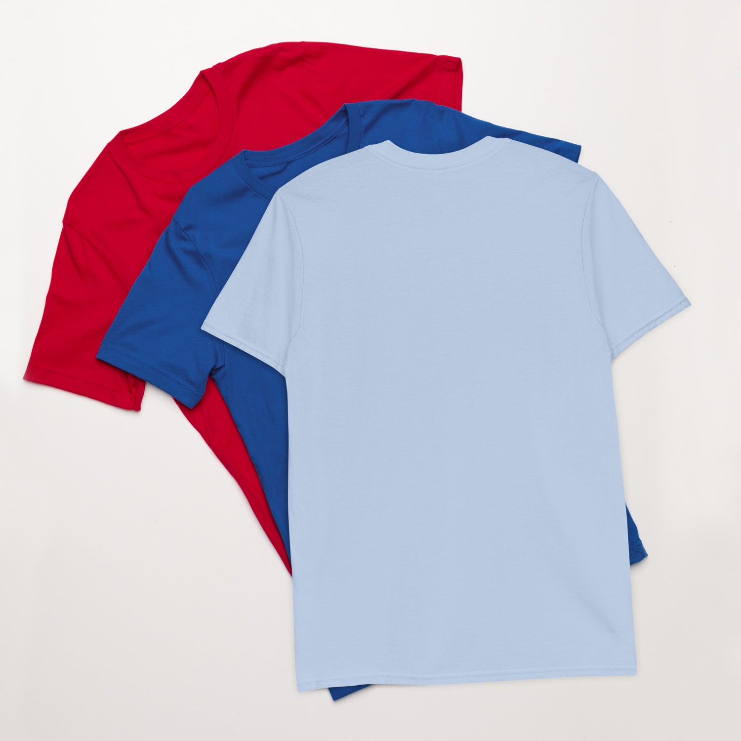 Light blue unisex short-sleeve T-shirt, plain back view