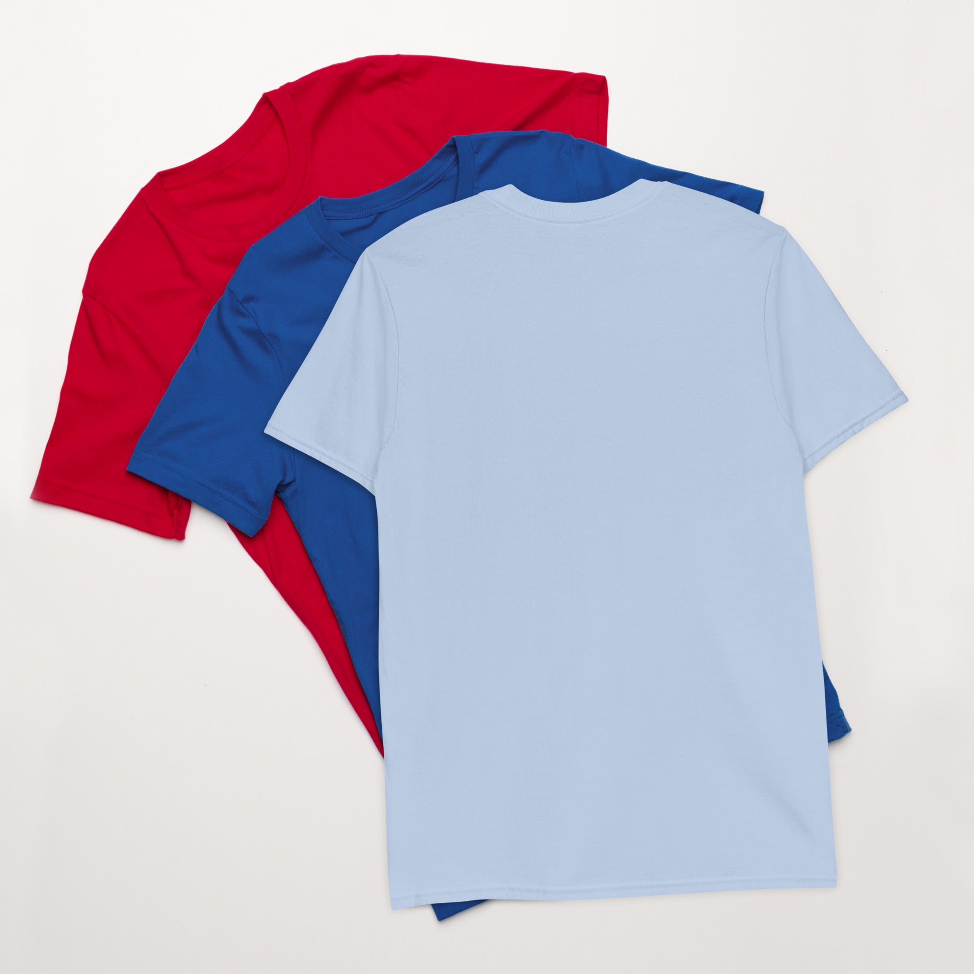 Light blue unisex short-sleeve T-shirt, plain back view