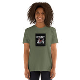 Unisex short-sleeve T-shirt, military green, front graphic logo, crew neck