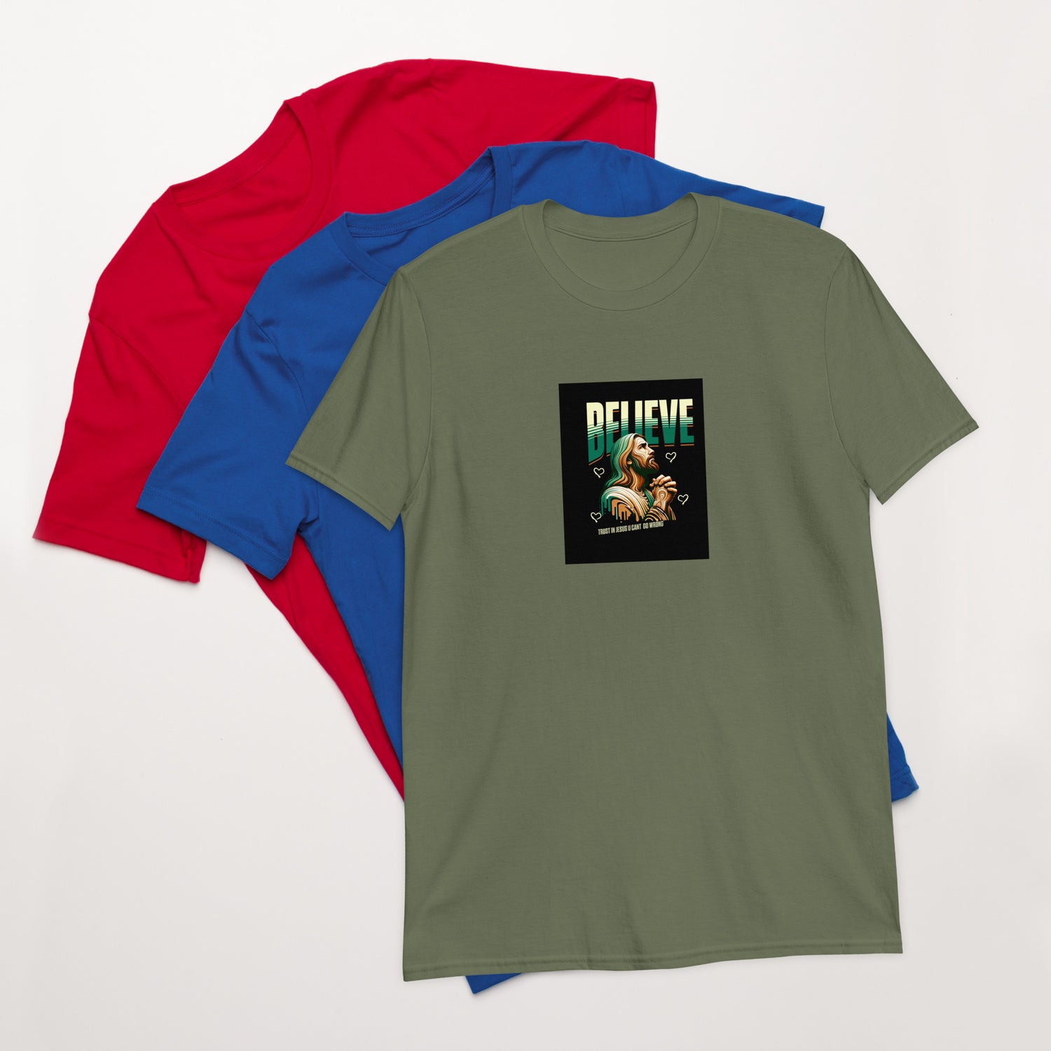 Military green unisex T-shirt with &