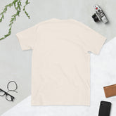 Light cream graphic tee, short-sleeve crew neck, plain back view