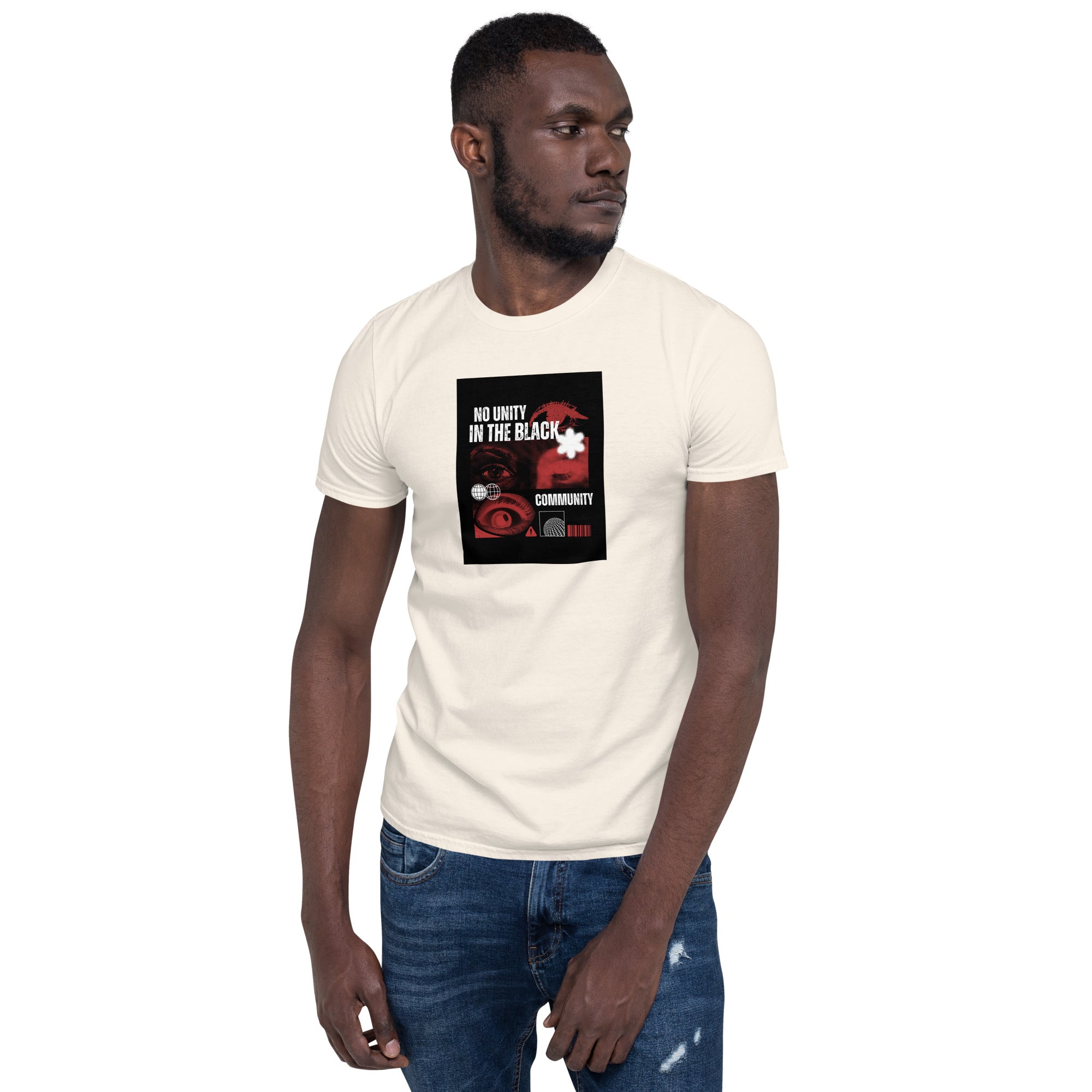 Natural unisex short-sleeve T-shirt, front graphic print