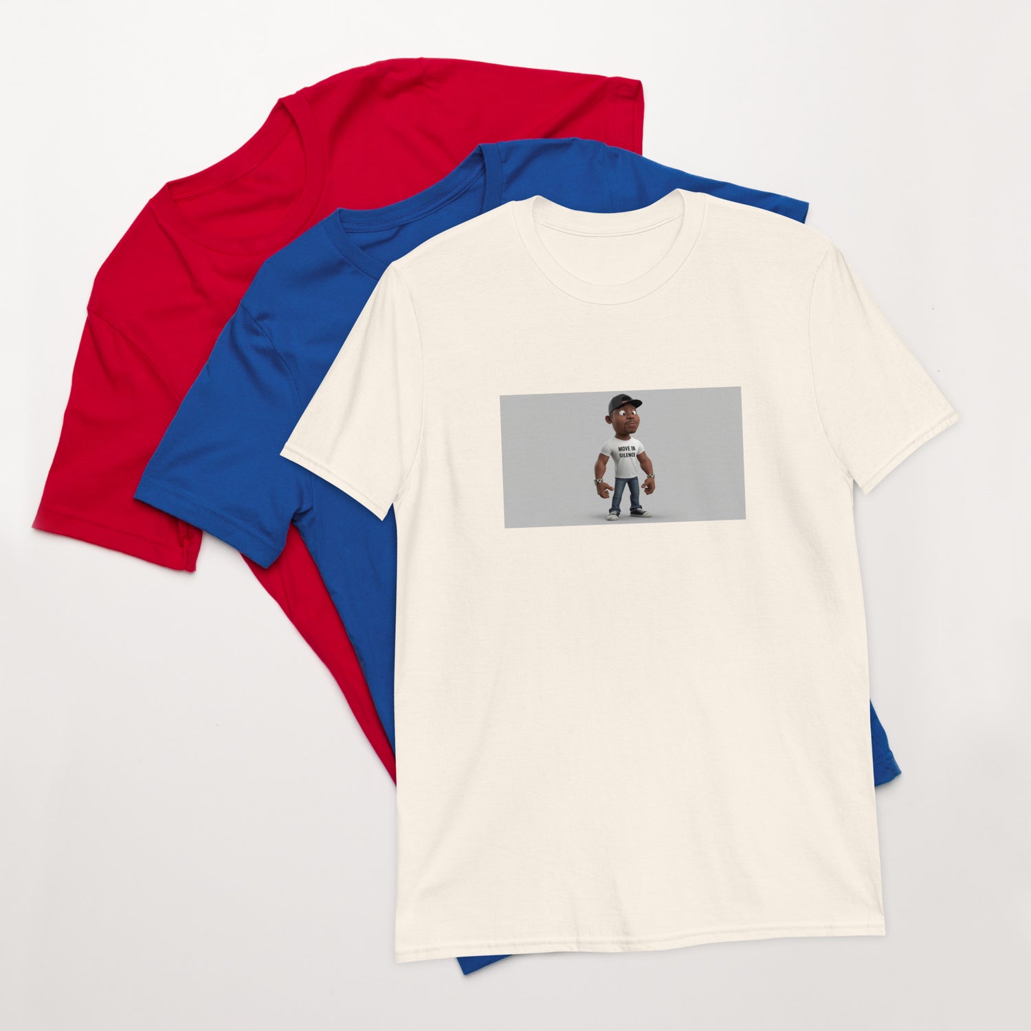 White short-sleeve unisex T-shirt, centered front graphic