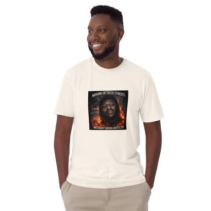 Unisex T-Shirt weiß/creme mit Front-Print, Rundhalsausschnitt