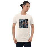 Cream graphic t-shirt with a square photo print on the front