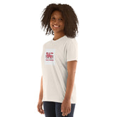 White unisex T-shirt with chest heart graphic and “Always together” text