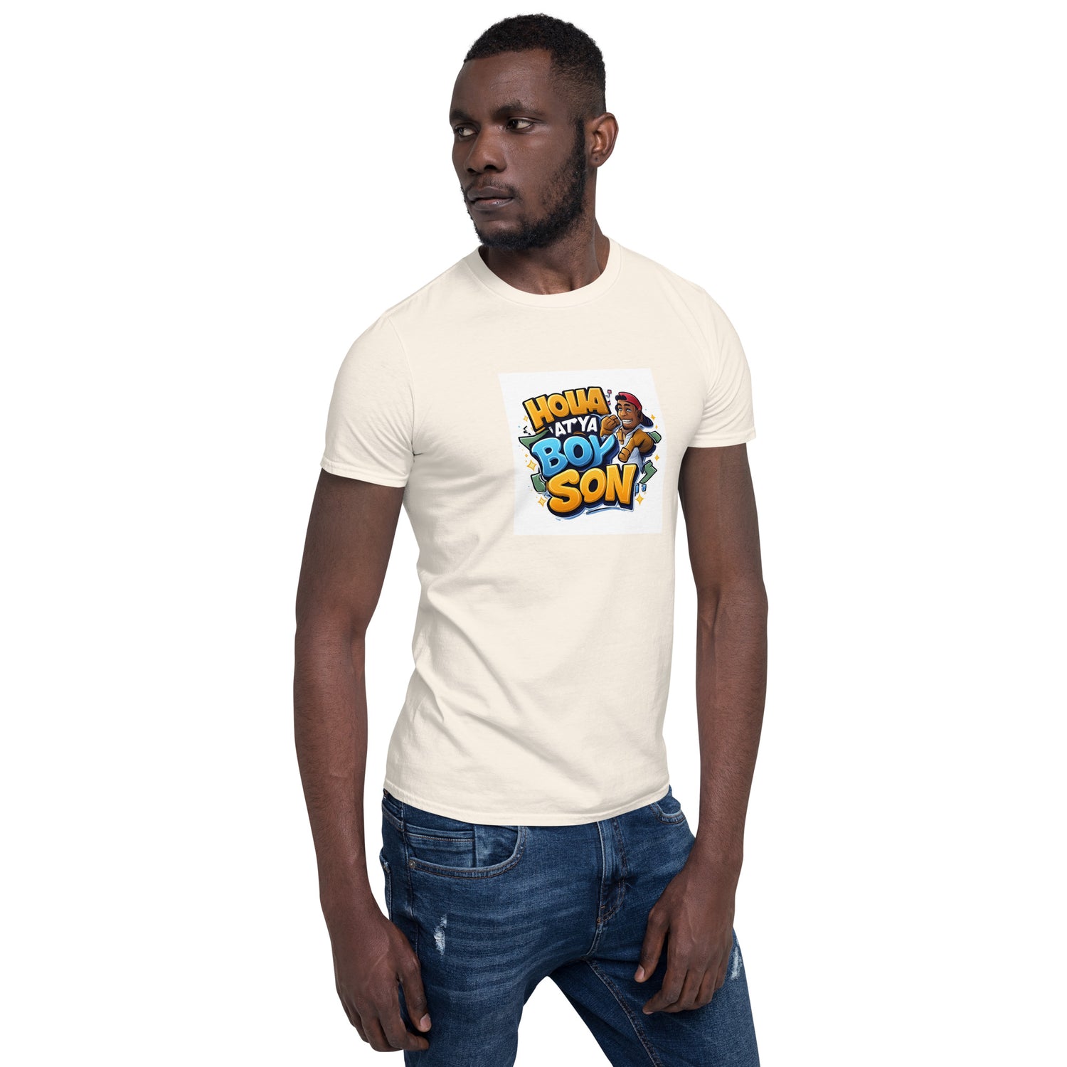 Light natural T-shirt, front graphic &