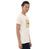 Unisex white graphic tee with square “AMERICA” print on the chest