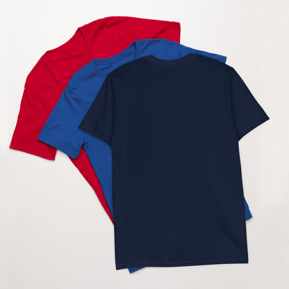 Moving In These Streets unisex T-shirt, navy back view, plain