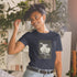 Navy unisex T-shirt with short sleeves and &
