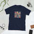 Move In Silence Navy unisex T-shirt with front square graphic
