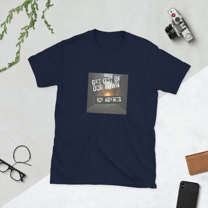 MIS Apparel streetwear T-shirt, navy blue with square front graphic print