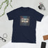 Navy crewneck graphic tee with square “STREETS SPEAK” front print