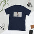 Navy unisex T-shirt with centered photo graphic on front