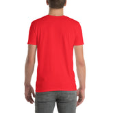Red unisex short-sleeve T-shirt, back view