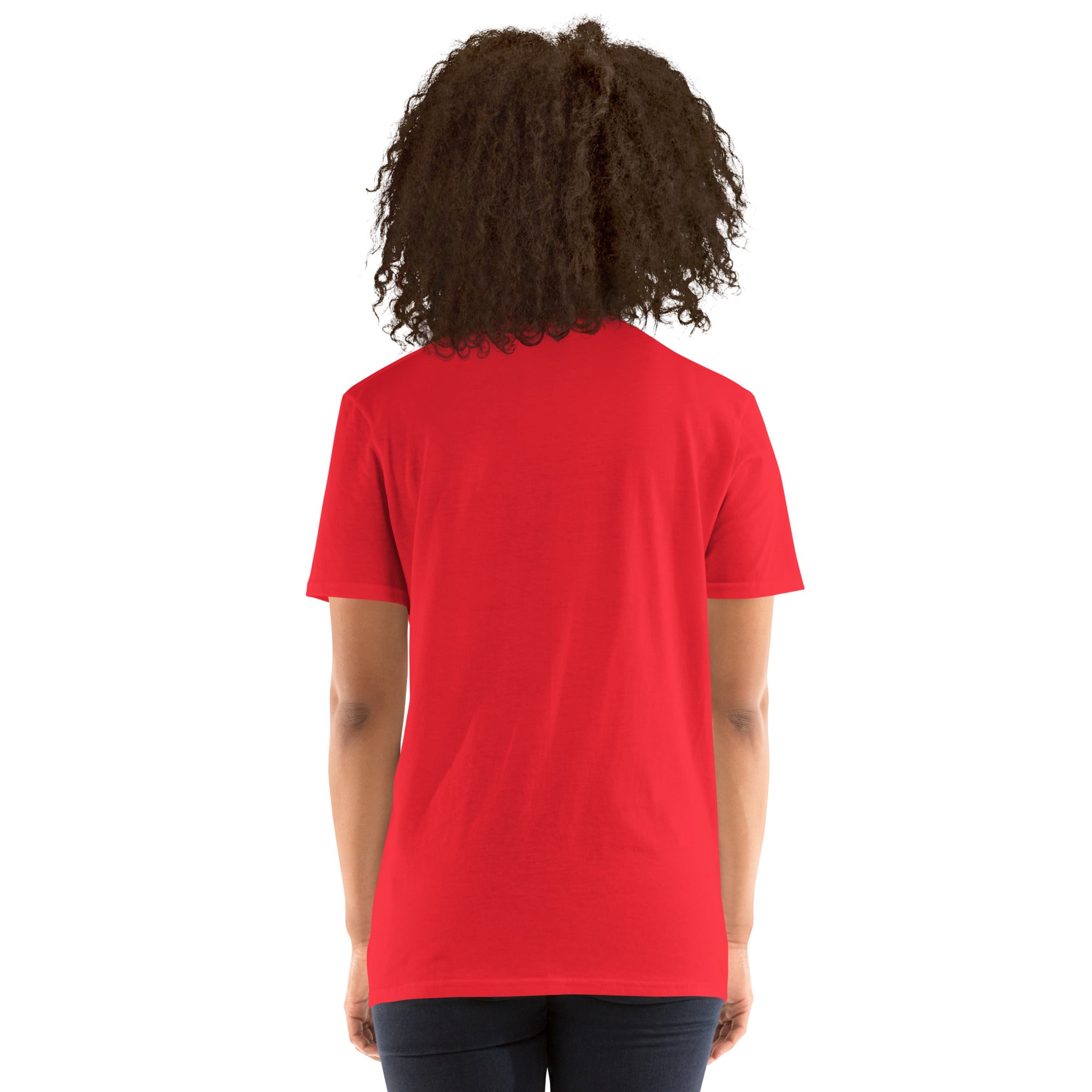 You &amp; Me Always Together unisex T-shirt in red, back view, short sleeves