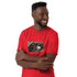 Rotes Unisex T-Shirt, Frontdruck im rechteckigen Foto-Feld