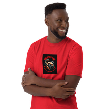 Red unisex T-shirt, short sleeves, square &