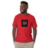 Trust No One unisex T-shirt, red, short sleeves, front logo square print